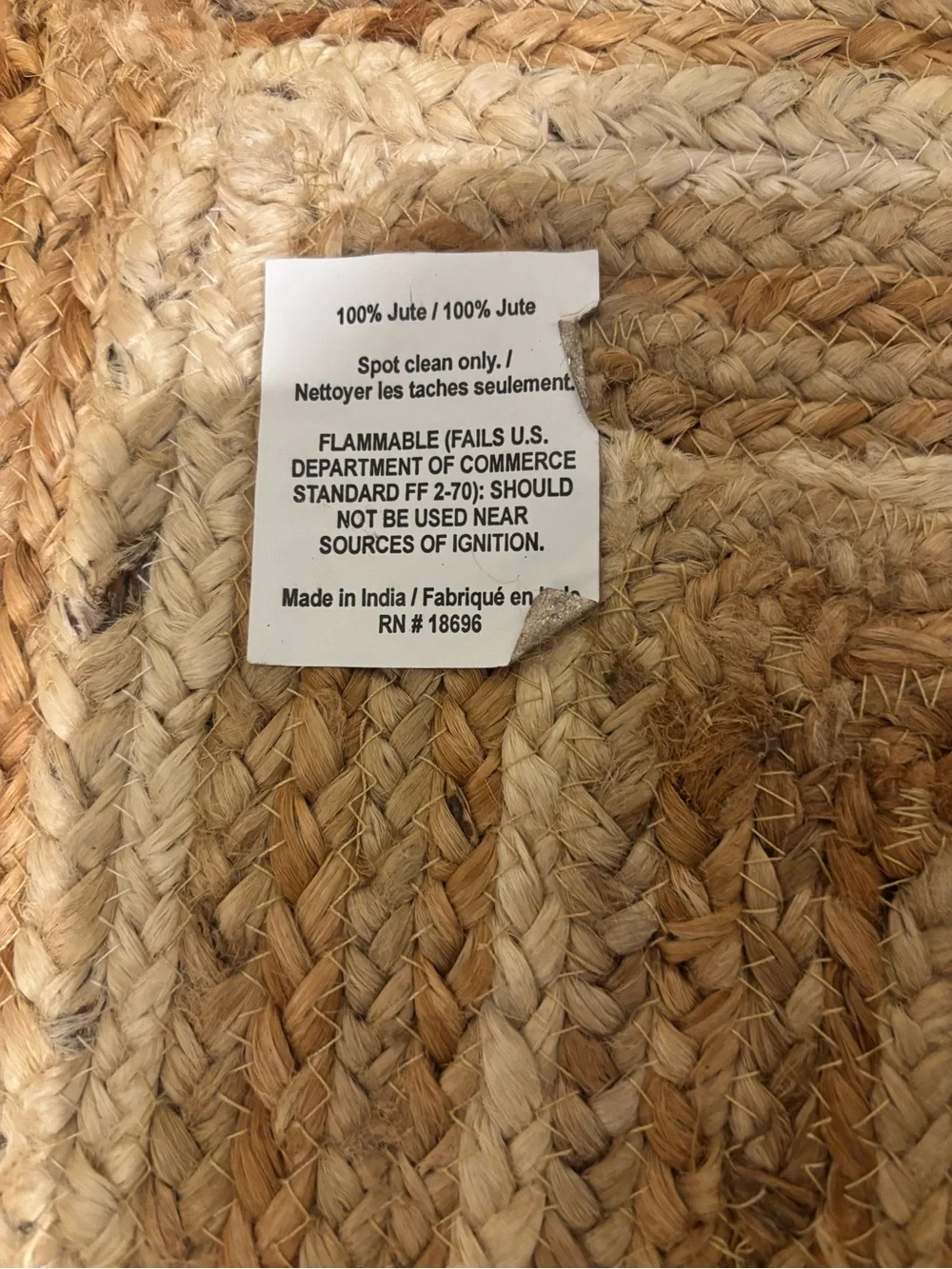 NWOT TJMaxx Natural Jute Scalloped Rug - Neutral